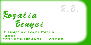 rozalia benyei business card