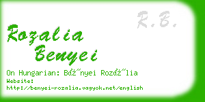 rozalia benyei business card